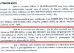 San Luis: el Municipio pagó un sobrecosto de 40 millones para comprar un camión